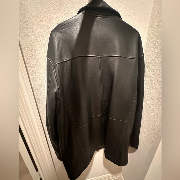 Perry Ellis Portfolio Vintage genuine leather jacket Men size L - Picture 7 of 10